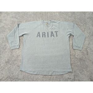 Ariat Rebar Sweater Mens 2XL Pullover Long Sleeve Crew‎ Neck Gray Spellout